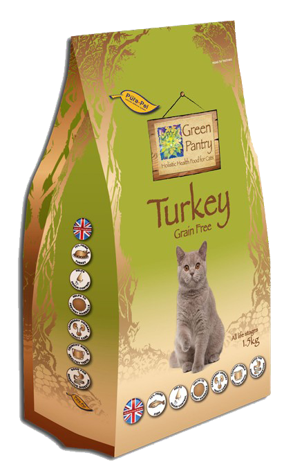 1.5kg bag of turkey cat food